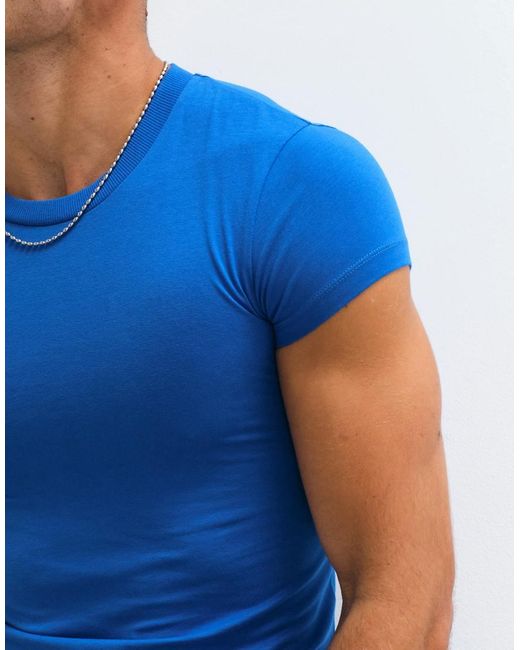 Collusion Blue Shrunken T-shirt for men
