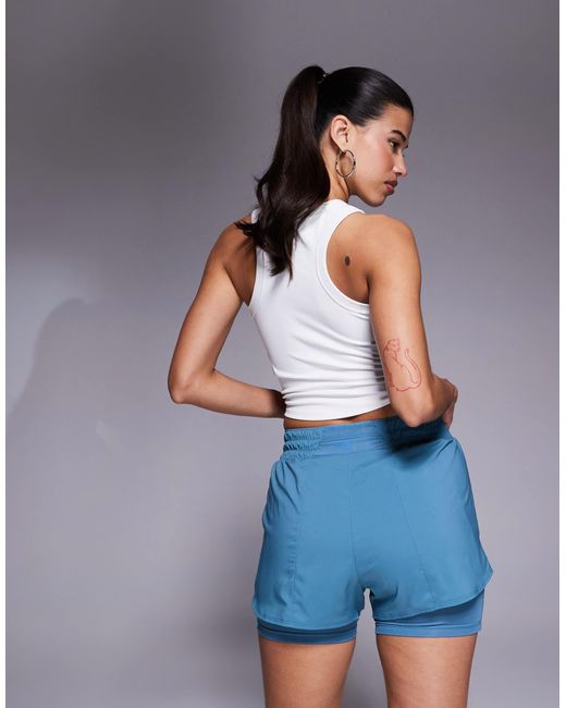 Nike Blue Nike One Training High Rise 3 Inch Shorts