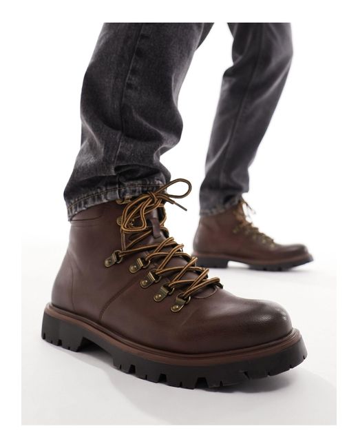 River Island Hiker Boot in Brown for Men Lyst