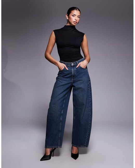 GOOD AMERICAN Blue Weightless Sculpting Sleeveless High Neck Bodysuit