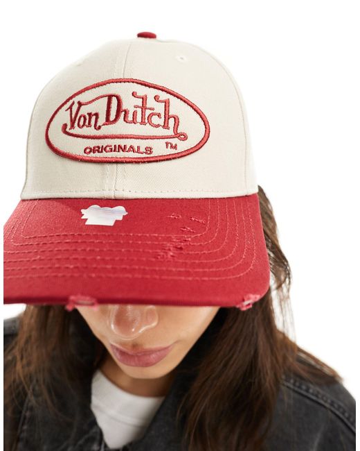 Denver - cappellino dad fit rosso e color sabbia di Von Dutch in Black