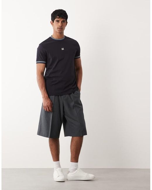 ARMANI EXCHANGE Blue Chest Logo T-shirt for men