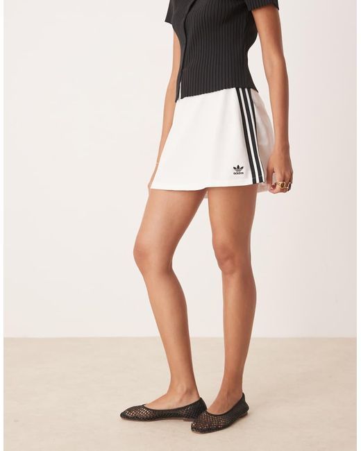 Adidas Originals Natural Three Stripe Mini Skirt