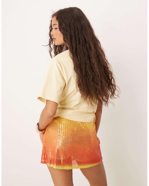 ASOS Orange Sequin Mini Skort