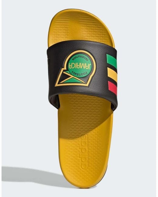Adidas Originals Yellow Adilette Comfort 2.0 Jamaica Slides