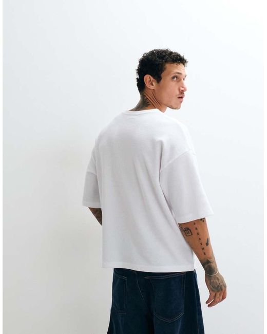 ASOS White Boxy Oversized T-shirt With Notch Neck for men