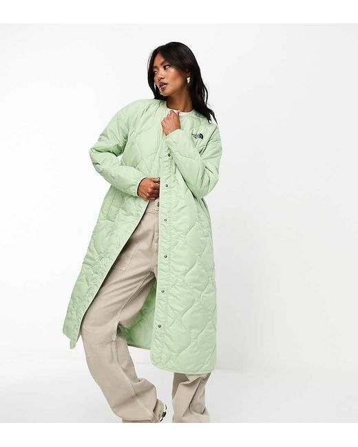 The North Face White Ampato Long Quilted Liner Jacket