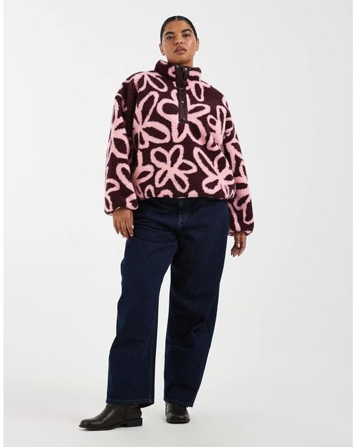 ONLY Overhemd Met Knoopsluiting Van Borgfleece in het Red