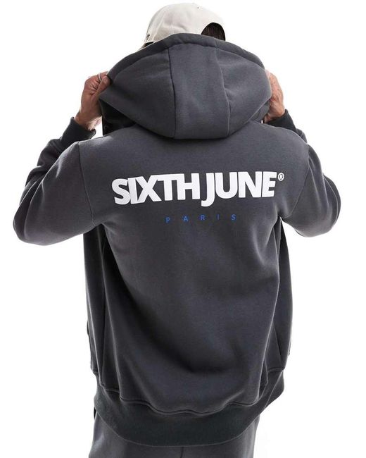Sixth June Hoodie Met Print En Rits in het Blue voor heren