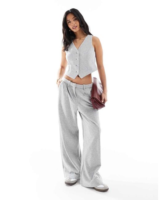 Chaleco Gris Claro Jaspeado De Punto De (Parte De Un Conjunto) Vero Moda de color White