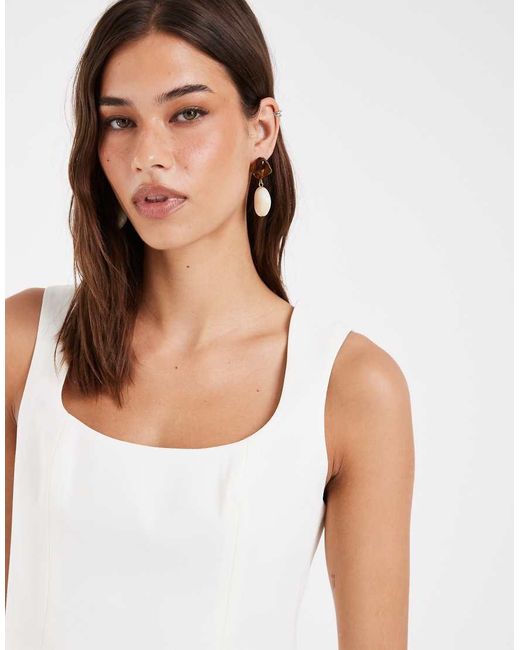 ASOS Elegante Crop Top in het White