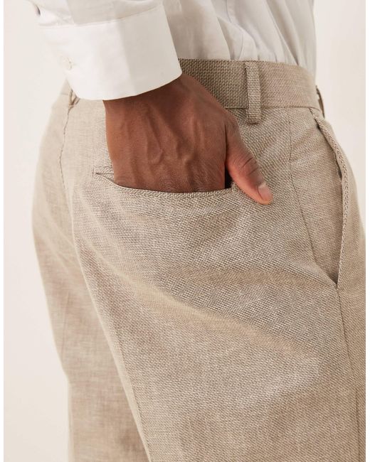 ASOS – anzughose aus baumwoll-leinen in Natural für Herren