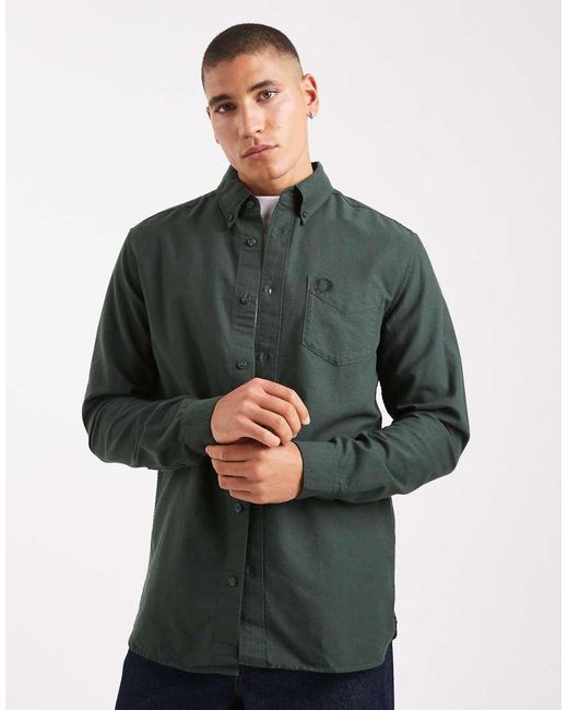 Fred Perry Green Oxford Shirt for men