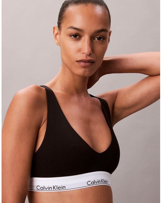 Calvin Klein Black Icon Cotton Modal Scoop Back Unlined Bralette