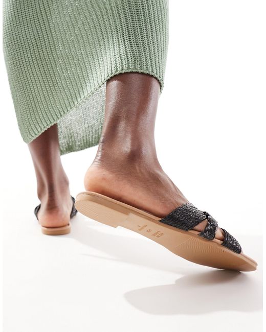 New Look Green – sandalen mit riemchen aus gewebtem bast