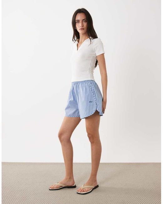 Boss Blue Tiplyna Striped Shorts