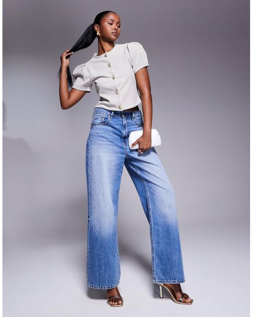 ASOS Blue – geripptes, strukturiertes oberteil