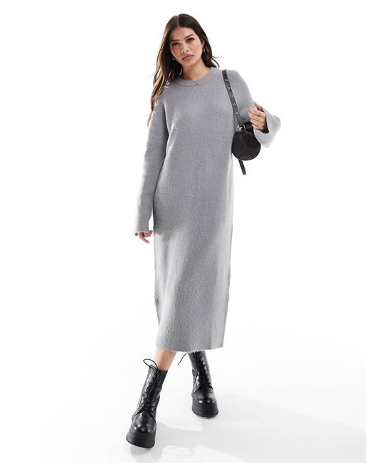 Miss Selfridge Maxi-Jurk Met Ritsdetail in het Gray