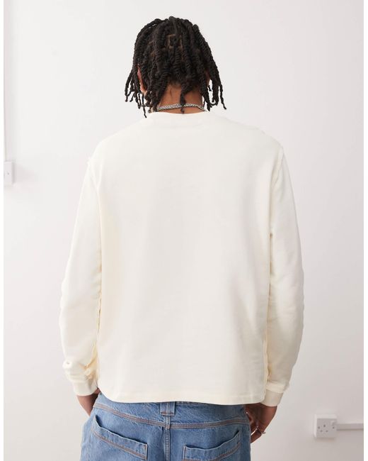 Guess White Originals Crew Neck Sweatshirt for men
