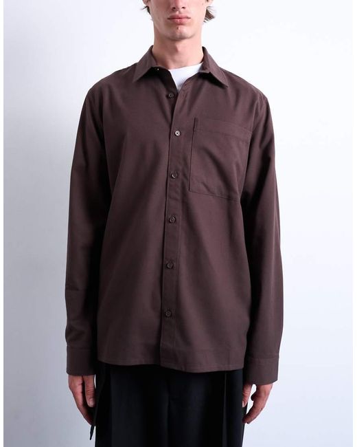 Topman Flanellen Regular-Fit Overhemd in het Brown voor heren
