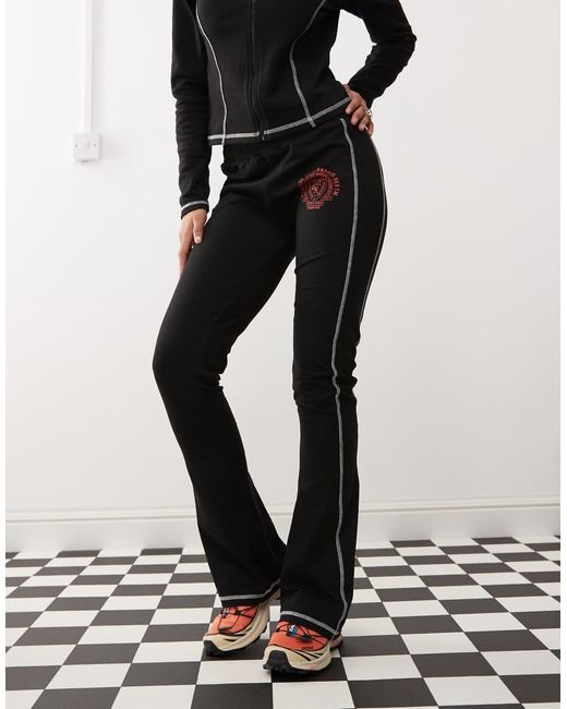 Collusion Kick-Flare Legging Met Zijstrepen in het Black