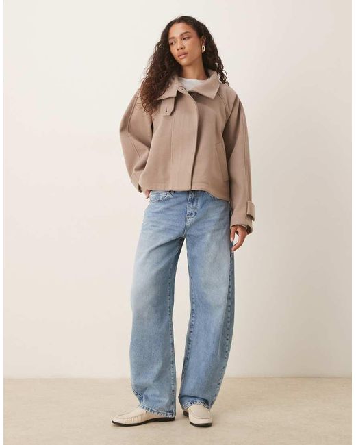 ASOS Natural Cropped Cape Formal Coat