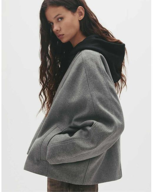Giacca Stile Kimono Medio di Pull&Bear in Gray