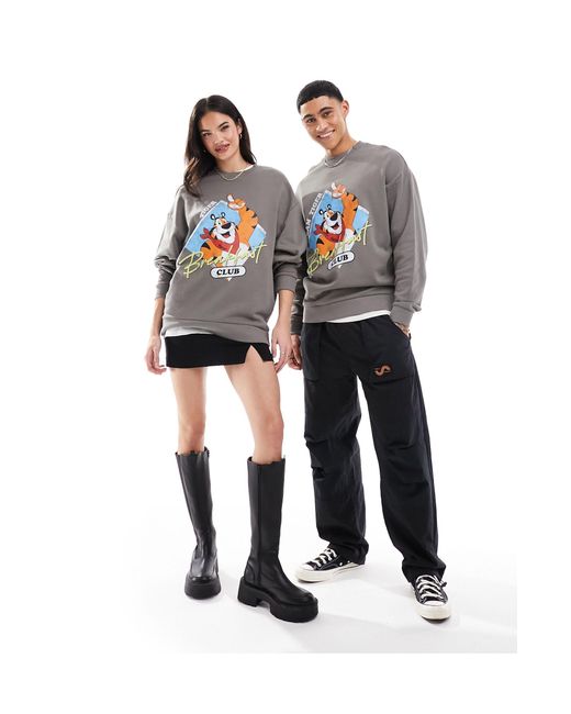 ASOS Gray Unisex Oversized License Sweatshirt With Tony The Tiger Print