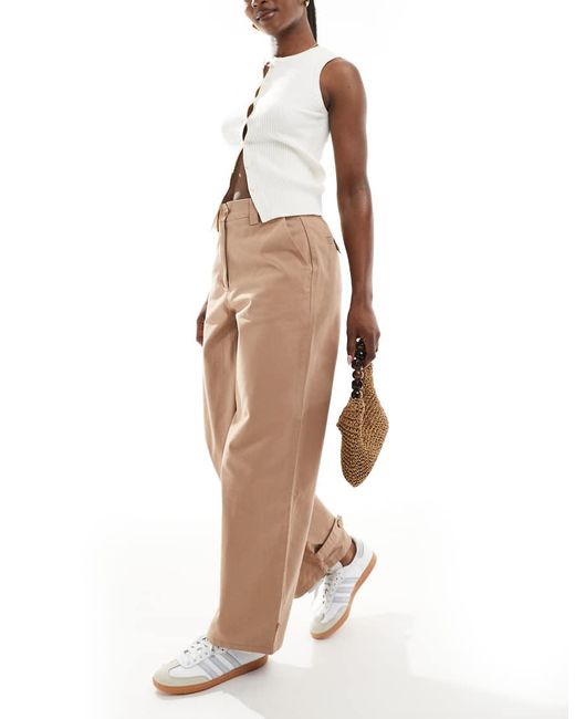 ASOS Broek Met Ronde Wijde Pijpen En Lipje in het White