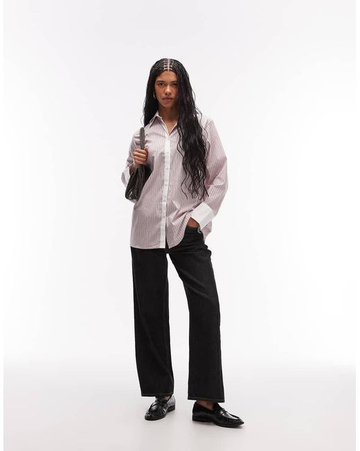 ASOS Pink Double Collar Oversized Shirt