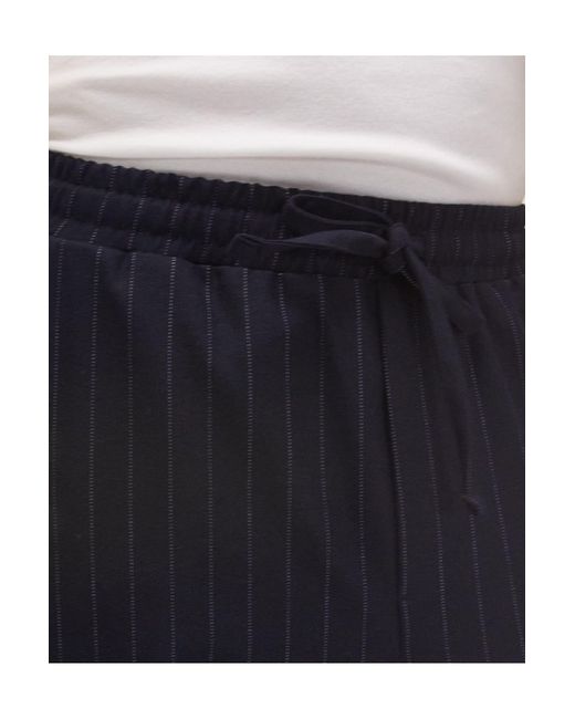 Topman Blue Wide Leg Pin Stripe Trouser for men