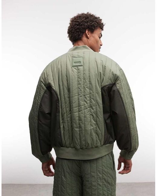 Rains Green 20930 Koya Co-ord Water Repellent Quilted Tonal Bomber Jacket for men