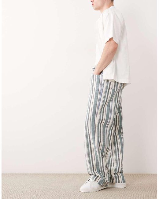 ASOS White baggy Elasticated Pants for men