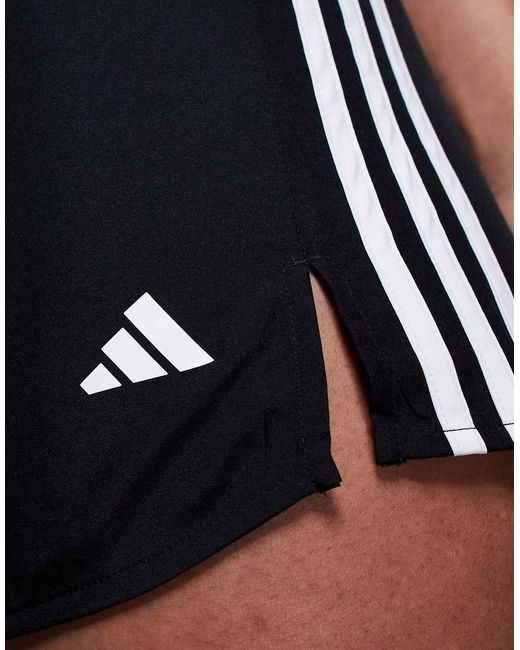 Adidas Originals Blue Adidas Training 3 Stripe High Waisted Shorts