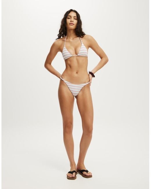 Cotton On Brown Micro String Triangle Bikini Top