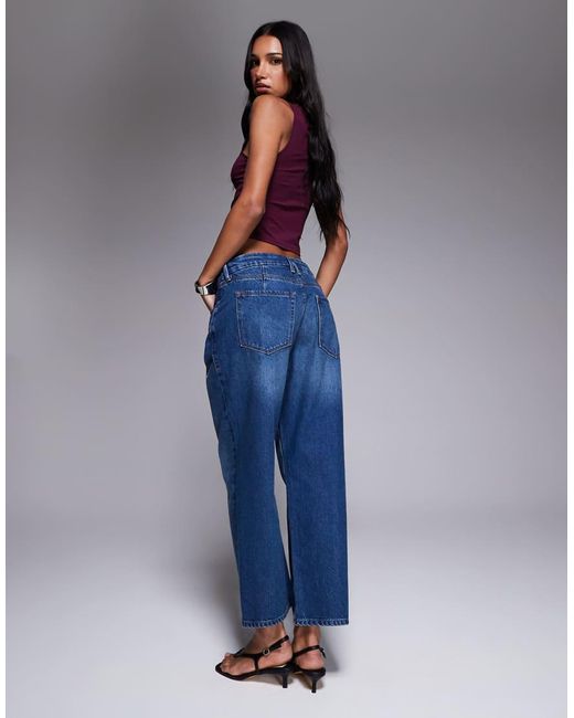 GOOD AMERICAN Blue Good 90s Cropped Relaxed Jeans