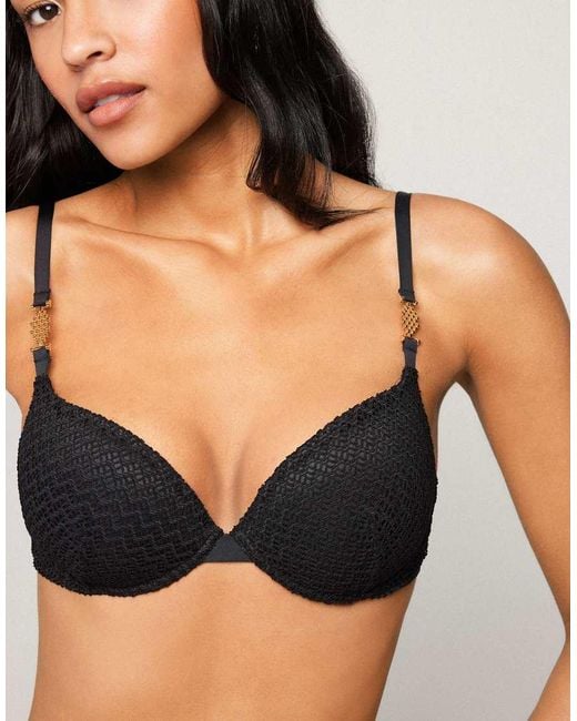 Tezenis Black Jewel Net Push Up Bikini Top