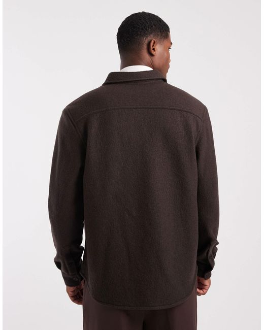 ARKET Black Chunky Bouclé Overshirt for men