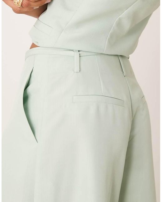 Pantalones De Sastre Verde De Pernera Muy Ancha Con Detalle De Pinzas De (Parte De Un Conjunto)-Azul ASOS de color Natural