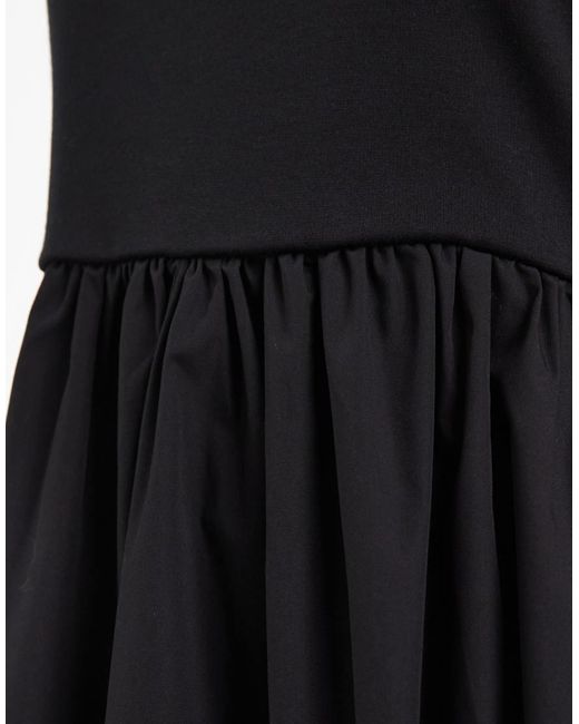 Vero Moda Black Sleeveless Midi Dress With Woven Skirt