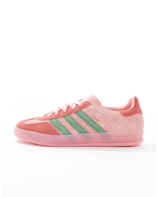 Gazelle indoor - baskets à semelle roses - rose et vert Adidas Originals en coloris Blue