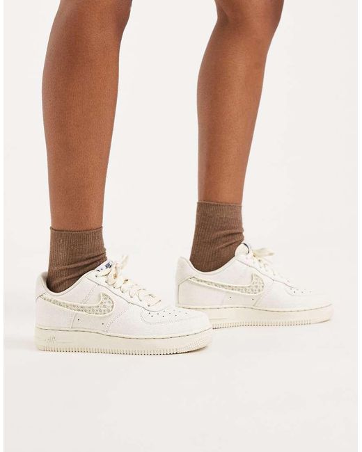 Nike Natural Air Force 1 Trainers With Swoosh Detail