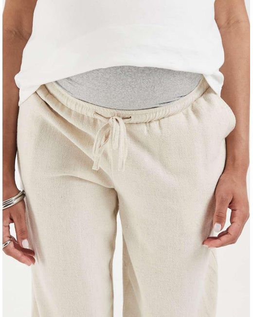 ONLY White Over The Bump Linen Blend Pants