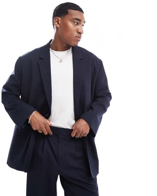 Giacca Da Abito Oversize Extra Larga Blu da Uomo di ASOS in Blu Lyst