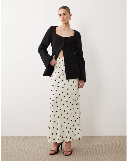 Vila White Satin Maxi Skirt