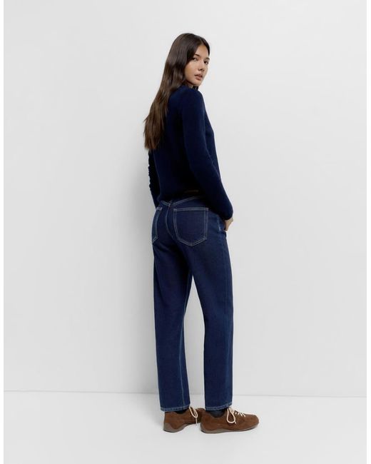 Pull&Bear Blue Petite High-waist Mom Fit Jeans