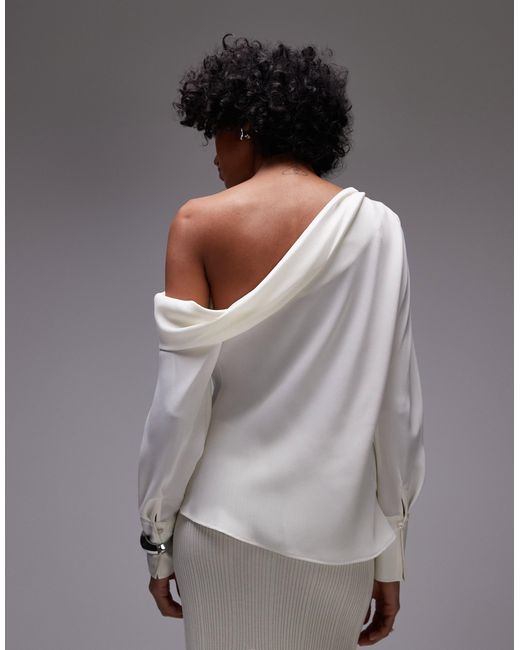 Mango Gray – langärmliges satin-oberteil