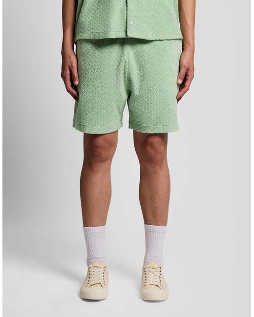 Lyle & Scott Green Mid Bottoms Honeycomb Towelling Short for men