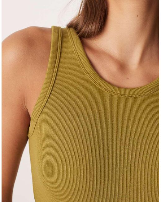 JJXX Green Fallon Ribbed Cropped Vest