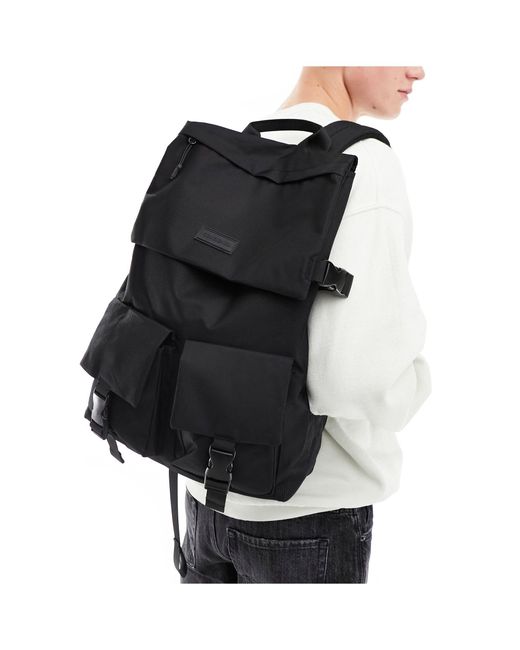 Consigned Black Double Pocket Backpack for men